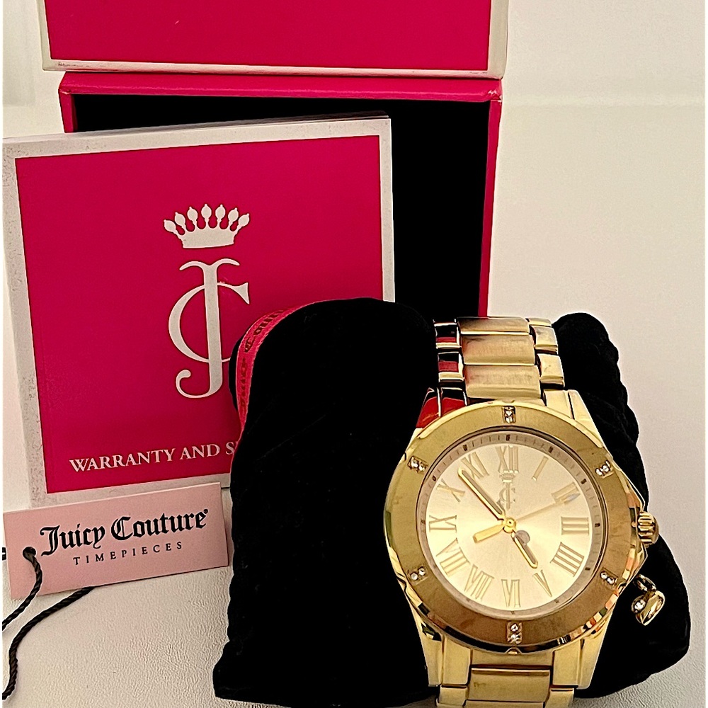 VINTAGE Juicy Couture Gold Tone / Stainless Steel Watch In Box